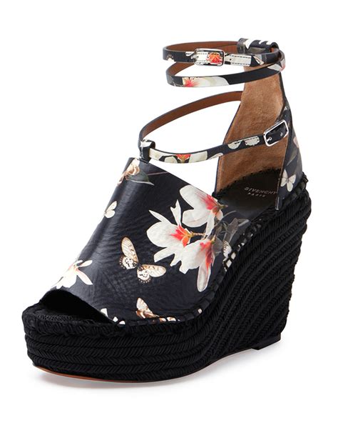 givenchy floral-print wedge sandal|givenchy slides size 35.